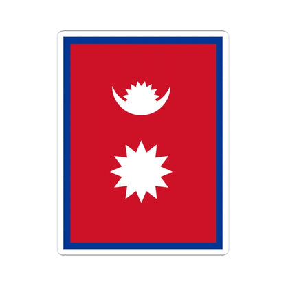Flag of Nepal vertical (Nepal) STICKER Vinyl Kiss-Cut Decal 3 Inch White - The Sticker Space