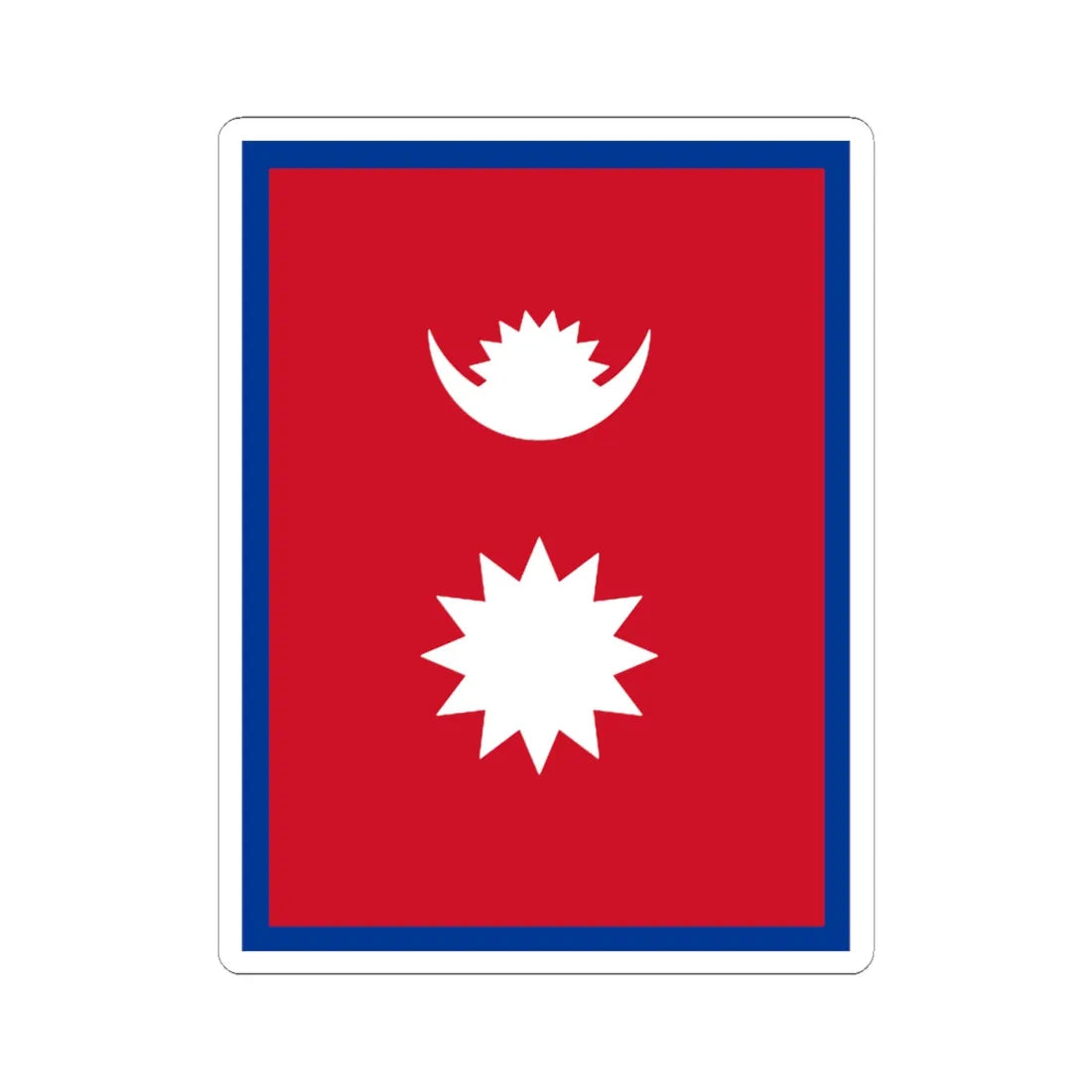 Flag of Nepal vertical (Nepal) STICKER Vinyl Kiss-Cut Decal 4 Inch White - The Sticker Space