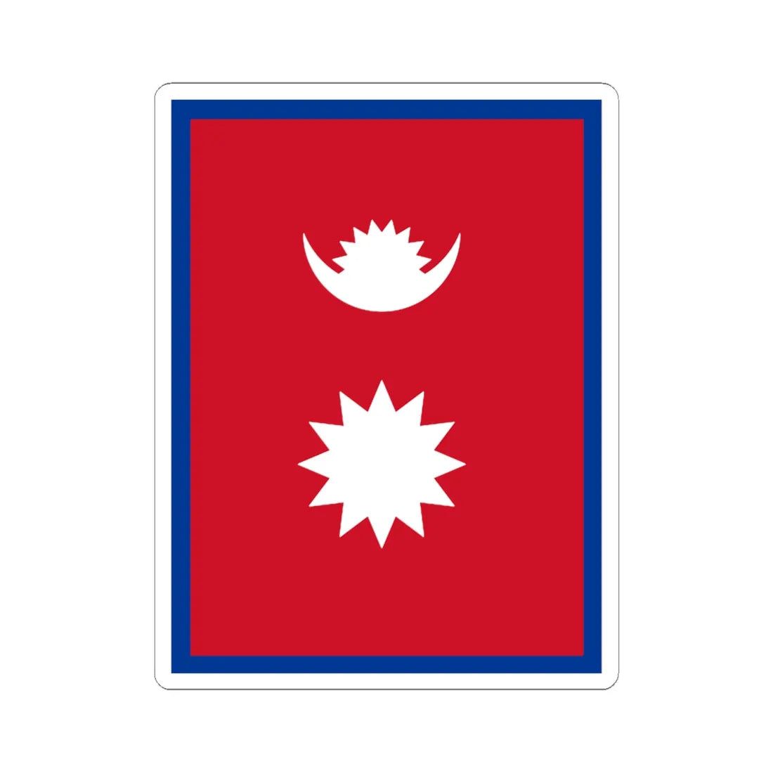 Flag of Nepal vertical (Nepal) STICKER Vinyl Kiss-Cut Decal 6 Inch White - The Sticker Space