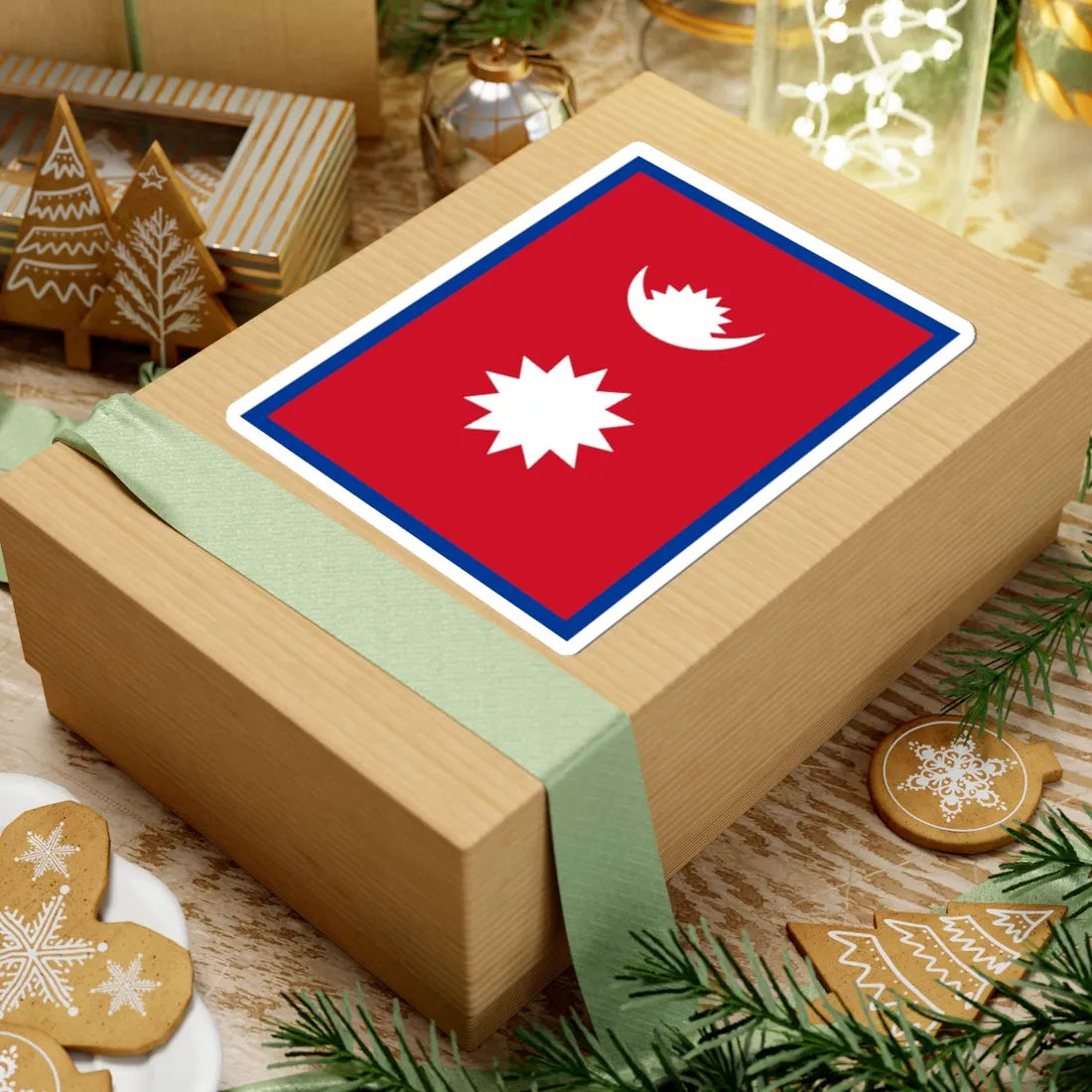 Flag of Nepal vertical (Nepal) STICKER Vinyl Kiss-Cut Decal - The Sticker Space