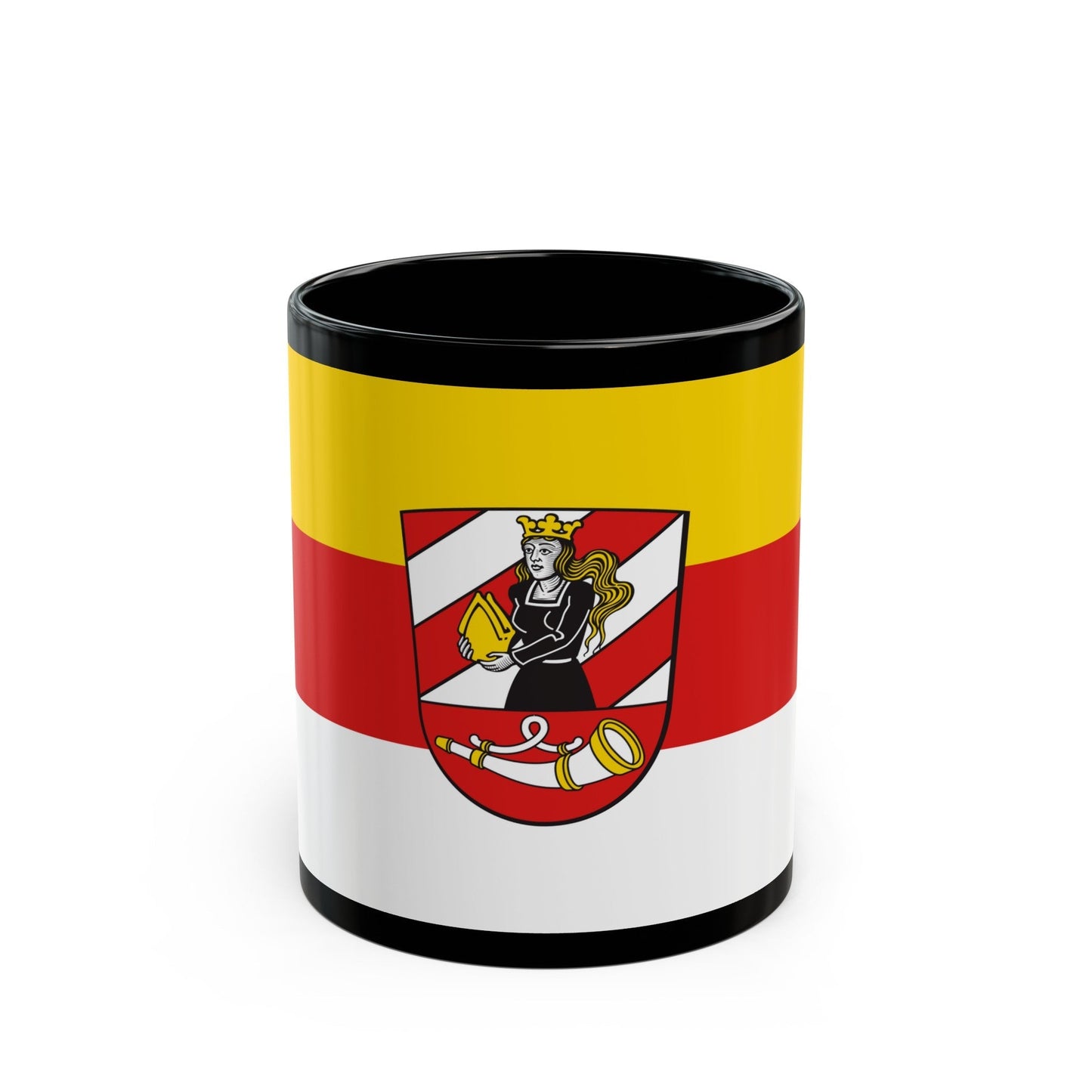 Flag of Neu Ulm Germany - Black Coffee Mug-11oz-The Sticker Space