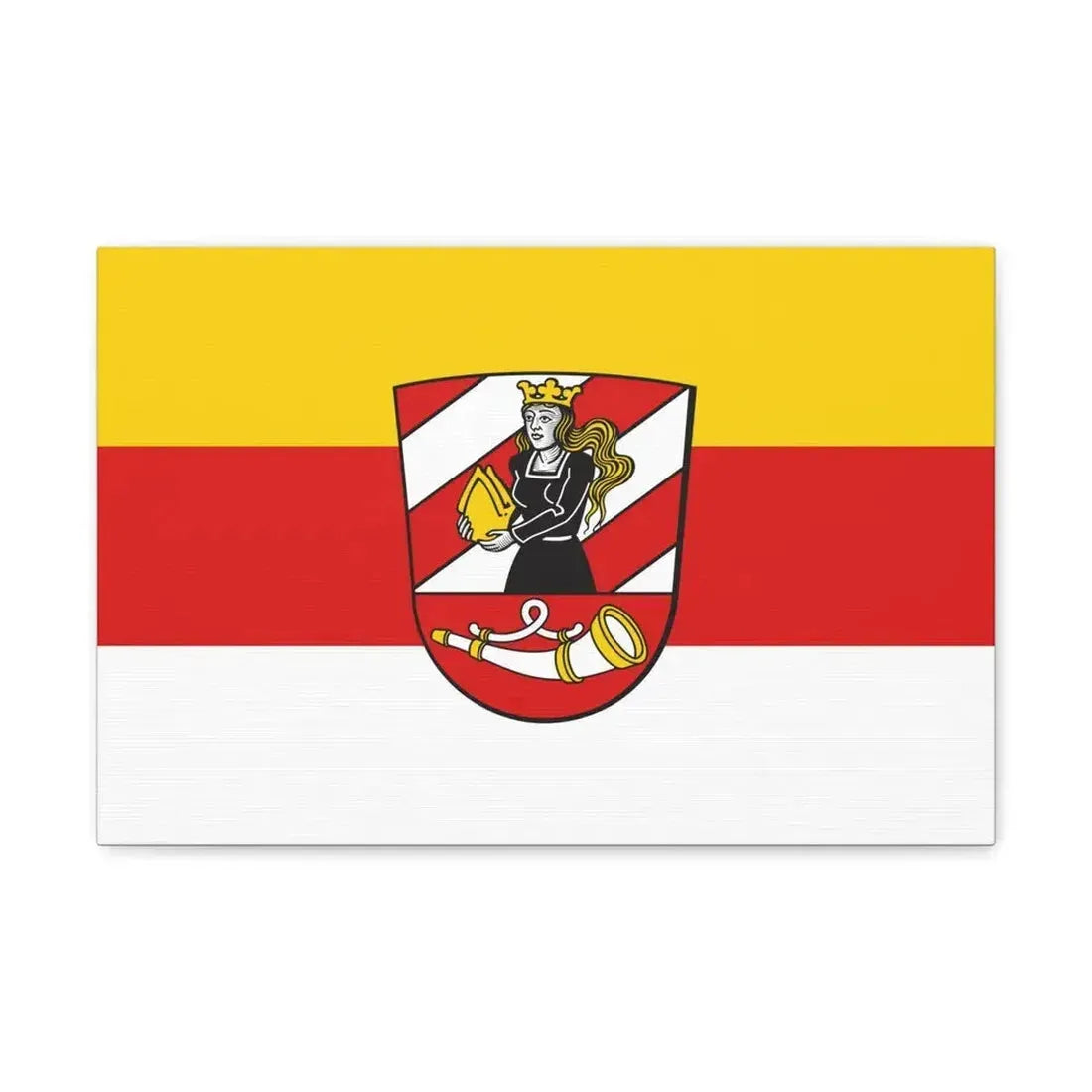 Flag of Neu Ulm Germany - Canvas Wall Art 18″ x 12″ 1.25" - The Sticker Space