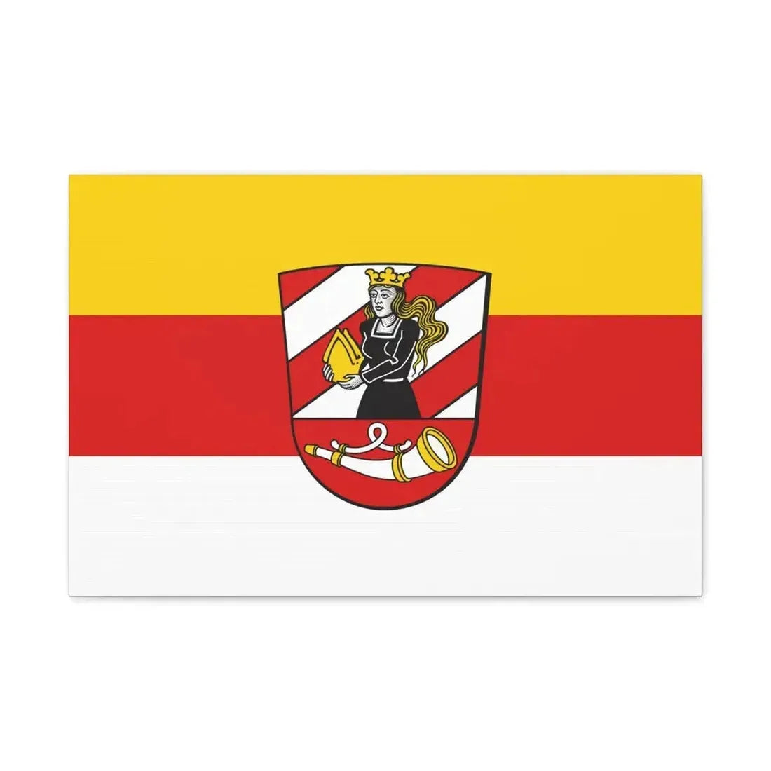 Flag of Neu Ulm Germany - Canvas Wall Art 24″ x 16″ 1.25" - The Sticker Space