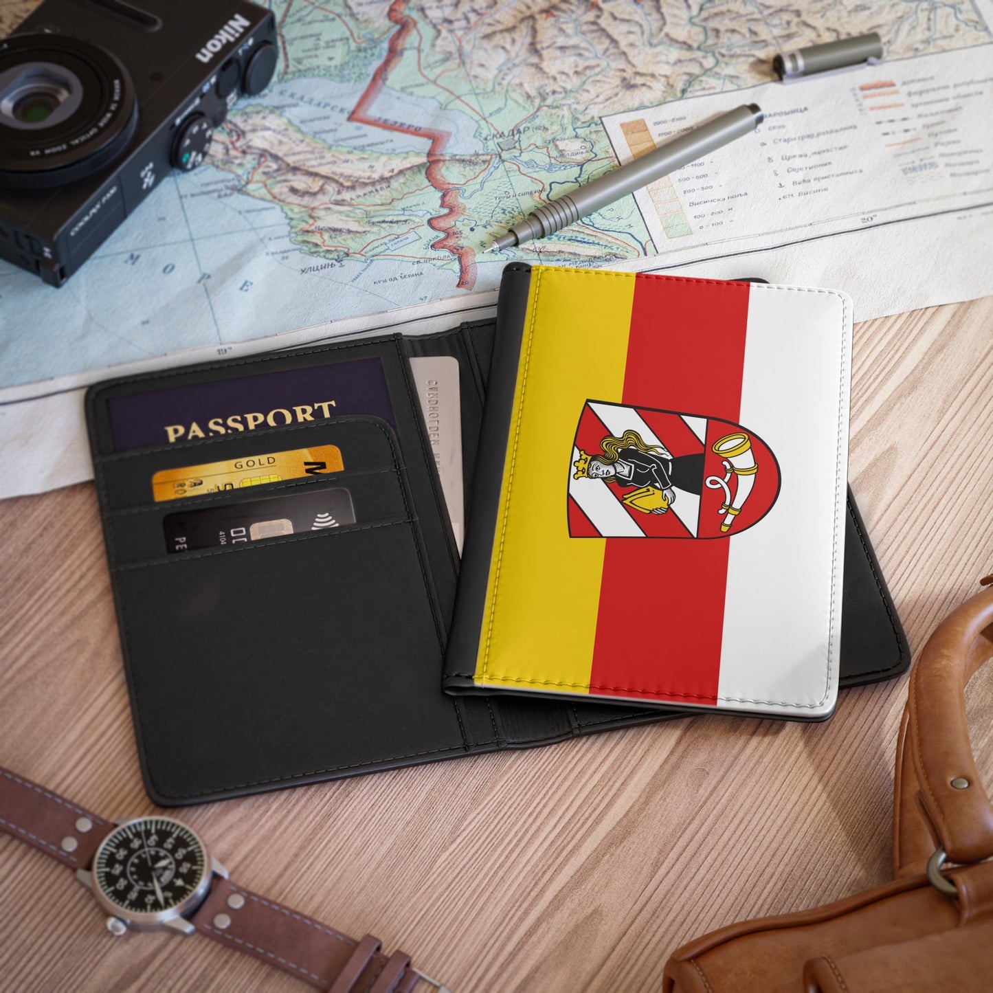 Flag of Neu Ulm Germany - Passport Holder-3.9" x 5.8"-The Sticker Space