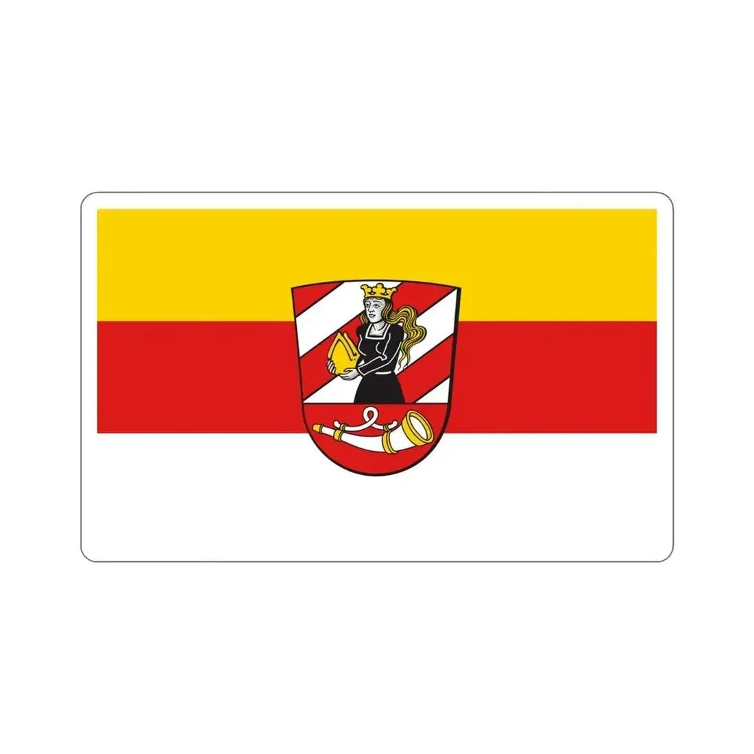 Flag of Neu Ulm Germany STICKER Vinyl Die-Cut Decal 4 Inch - The Sticker Space