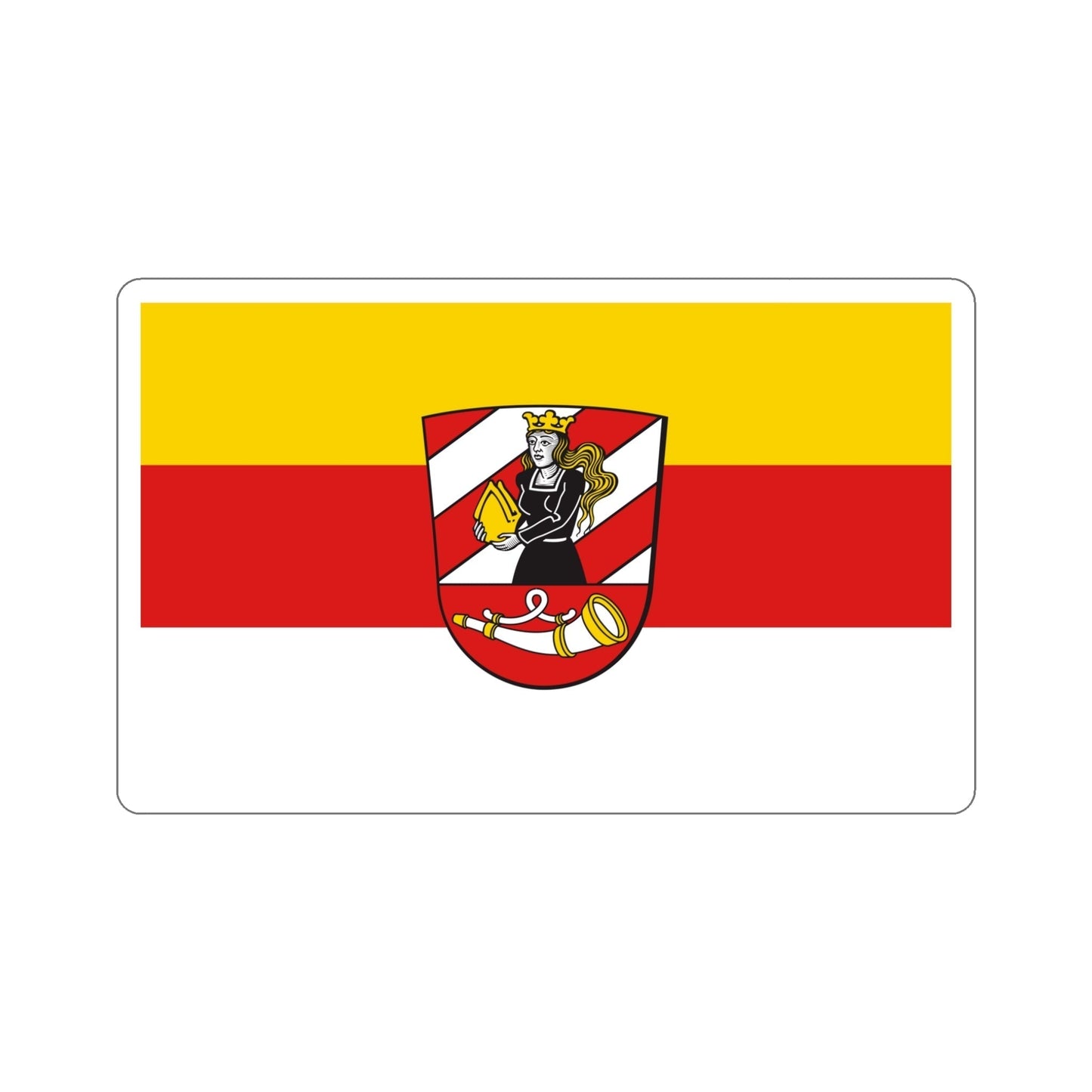 Flag of Neu Ulm Germany STICKER Vinyl Die-Cut Decal-5 Inch-The Sticker Space