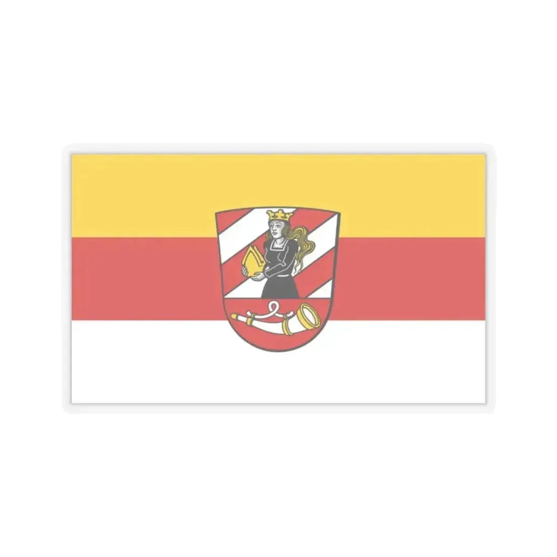 Flag of Neu Ulm Germany - STICKER Vinyl Kiss-Cut Decal 2 Inch Transparent - The Sticker Space