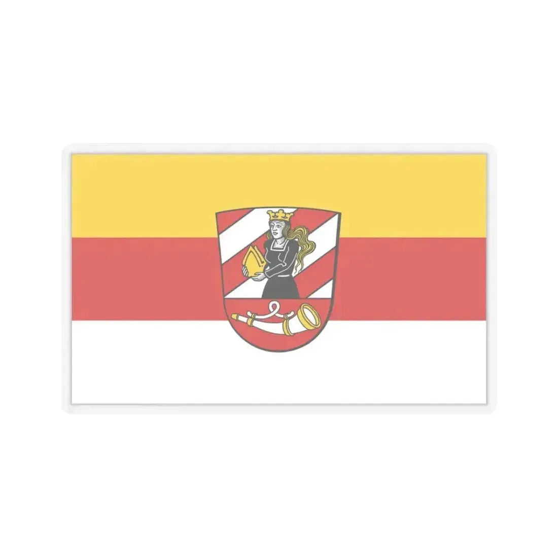 Flag of Neu Ulm Germany - STICKER Vinyl Kiss-Cut Decal 3 Inch Transparent - The Sticker Space