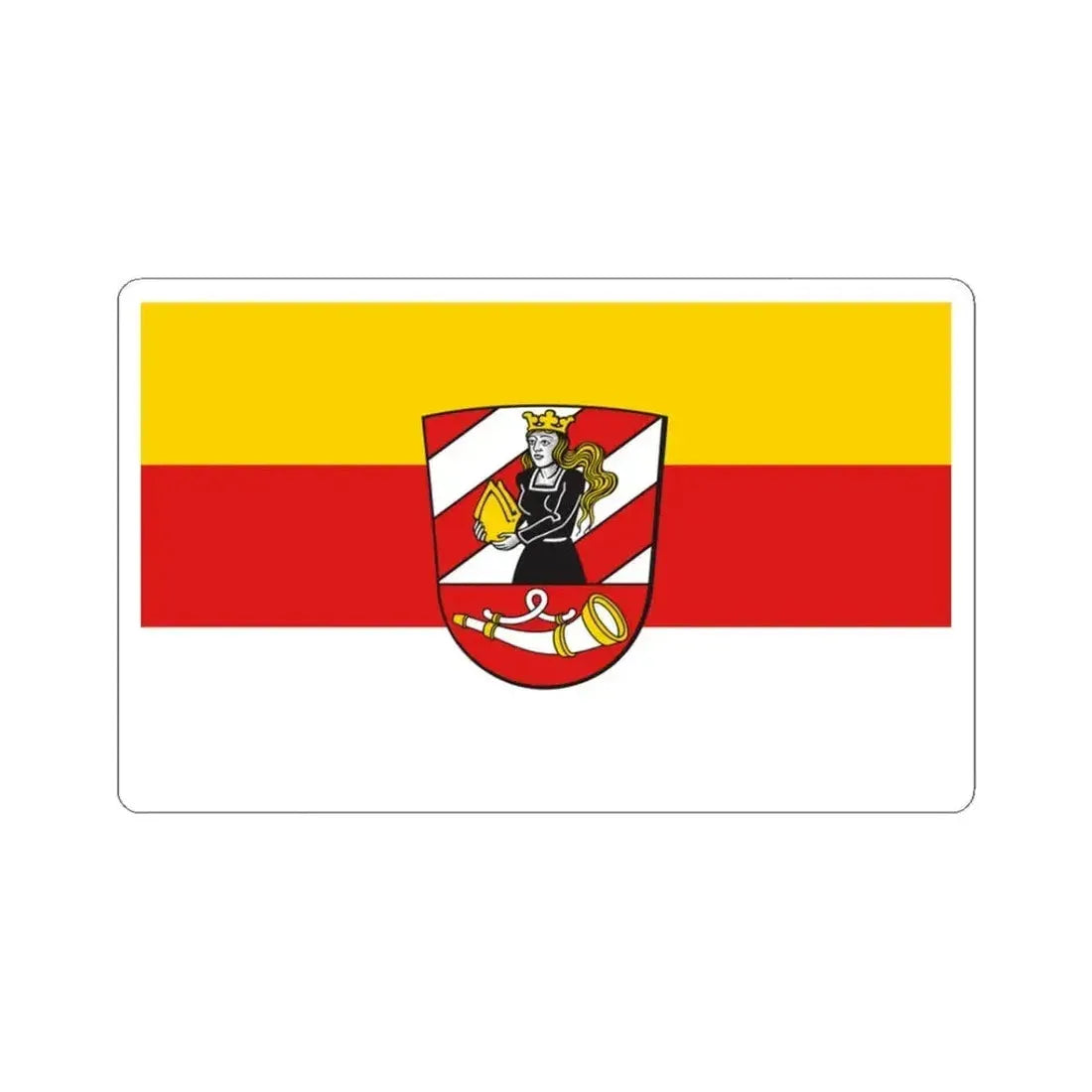 Flag of Neu Ulm Germany - STICKER Vinyl Kiss-Cut Decal 3 Inch White - The Sticker Space