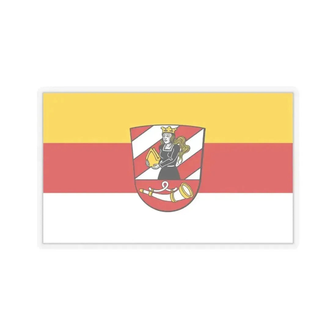 Flag of Neu Ulm Germany - STICKER Vinyl Kiss-Cut Decal 6 Inch Transparent - The Sticker Space