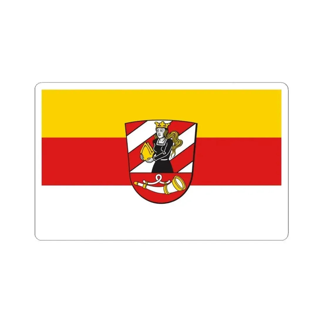 Flag of Neu Ulm Germany - STICKER Vinyl Kiss-Cut Decal 6 Inch White - The Sticker Space