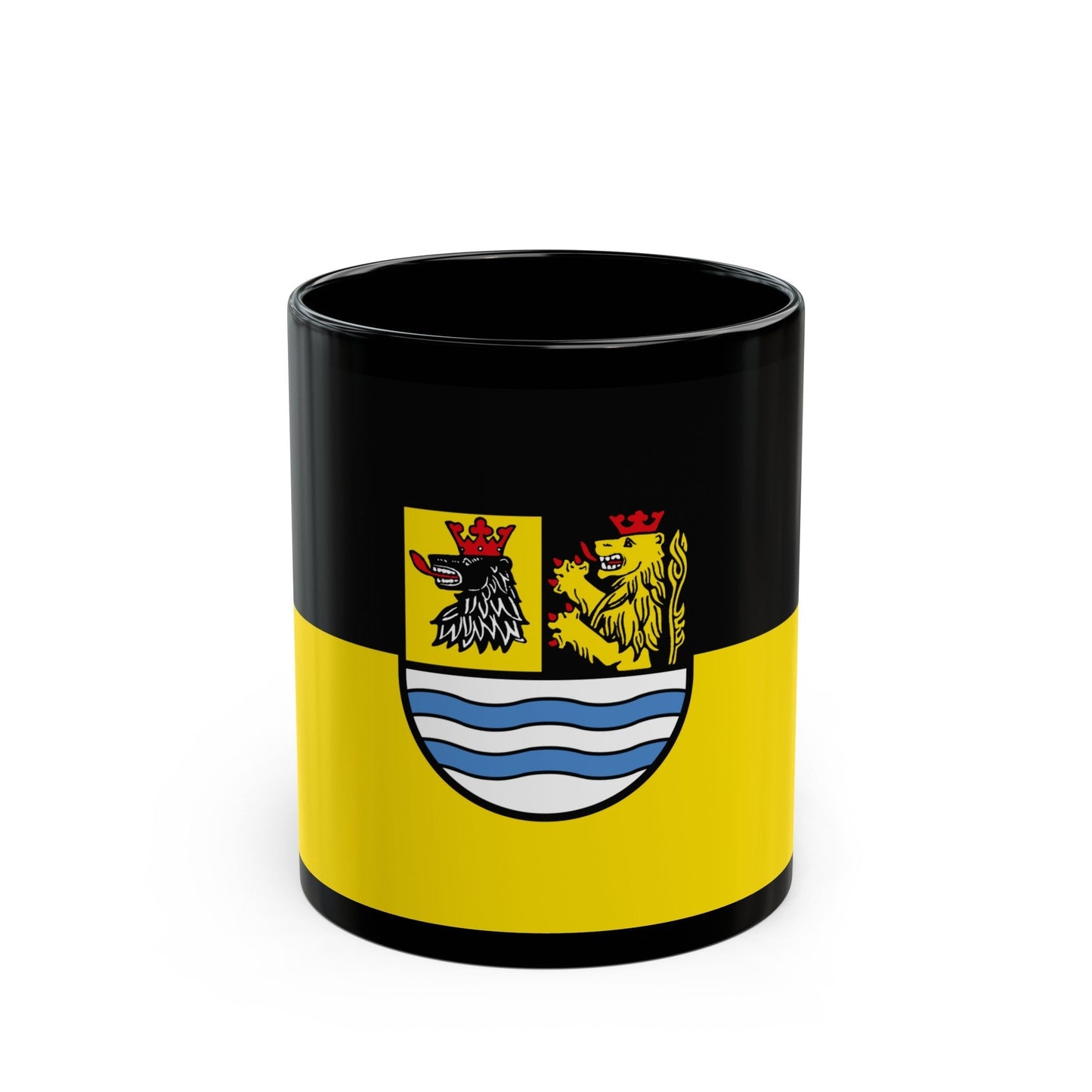 Flag of Neuburg Schrobenhausen Germany - Black Coffee Mug-11oz-The Sticker Space