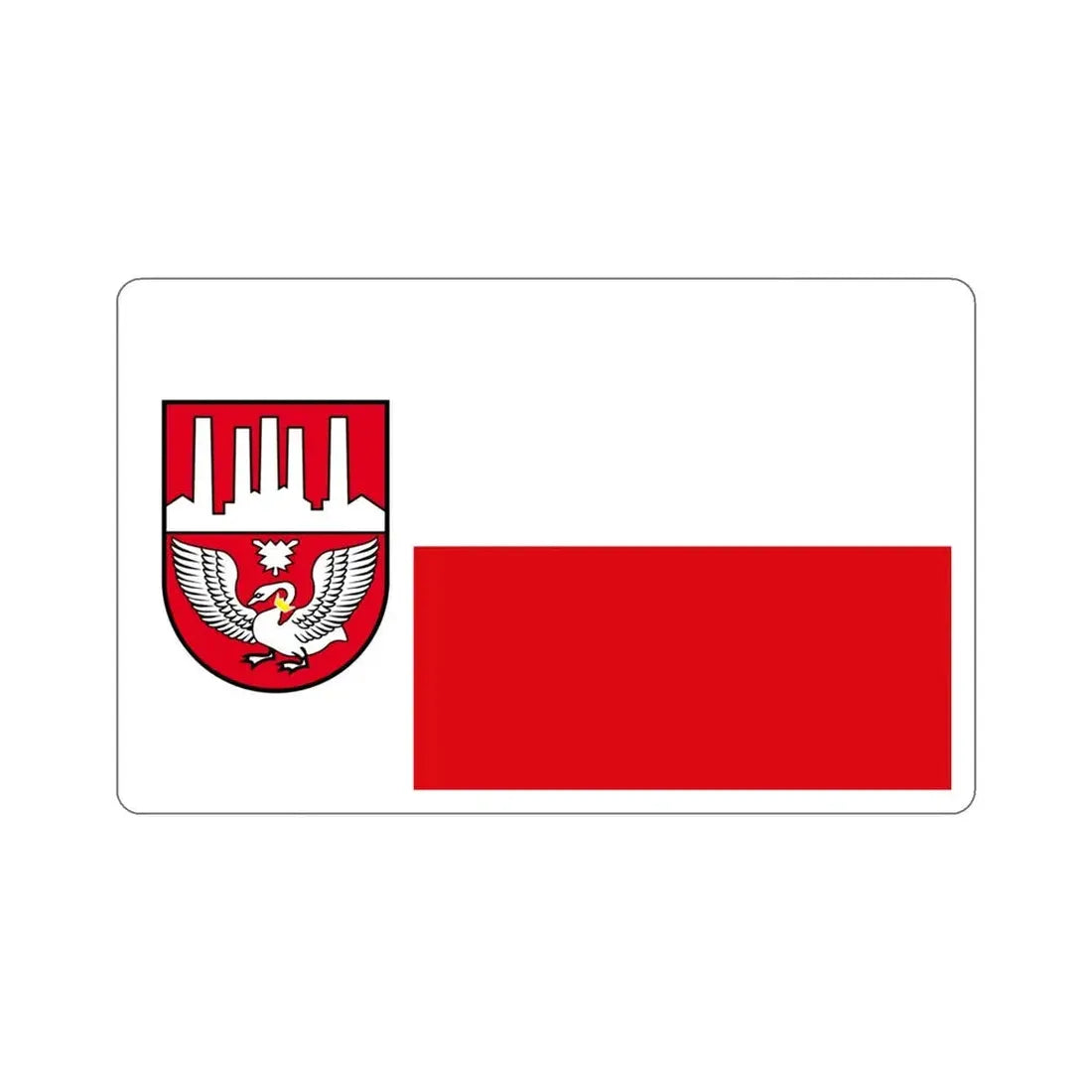 Flag of Neumünster Germany STICKER Vinyl Die-Cut Decal 4 Inch - The Sticker Space