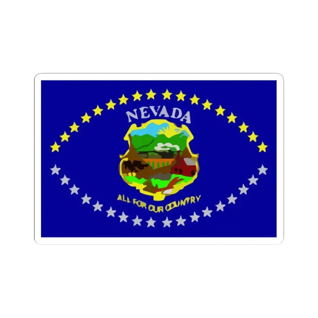 Flag of Nevada 1915-1929 (United States) STICKER Vinyl Kiss-Cut Decal 2 Inch White - The Sticker Space