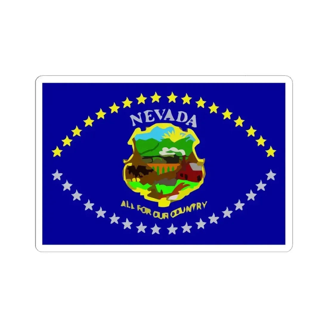 Flag of Nevada 1915-1929 (United States) STICKER Vinyl Kiss-Cut Decal 6 Inch White - The Sticker Space