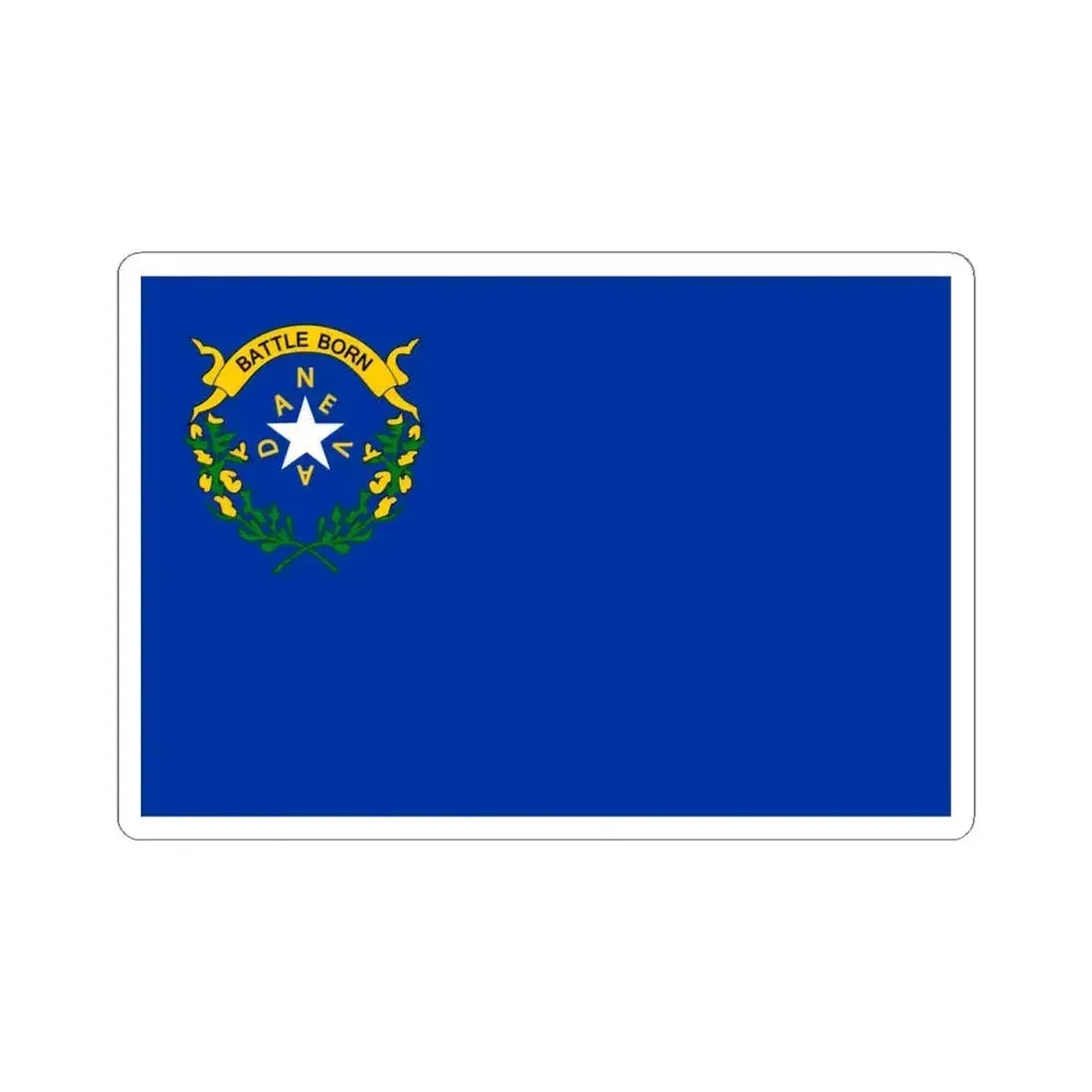 Flag of Nevada 1929-1991 (United States) STICKER Vinyl Kiss-Cut Decal 4 Inch White - The Sticker Space