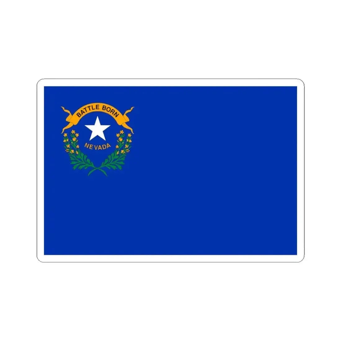 Flag of Nevada (United States) STICKER Vinyl Kiss-Cut Decal 4 Inch White - The Sticker Space