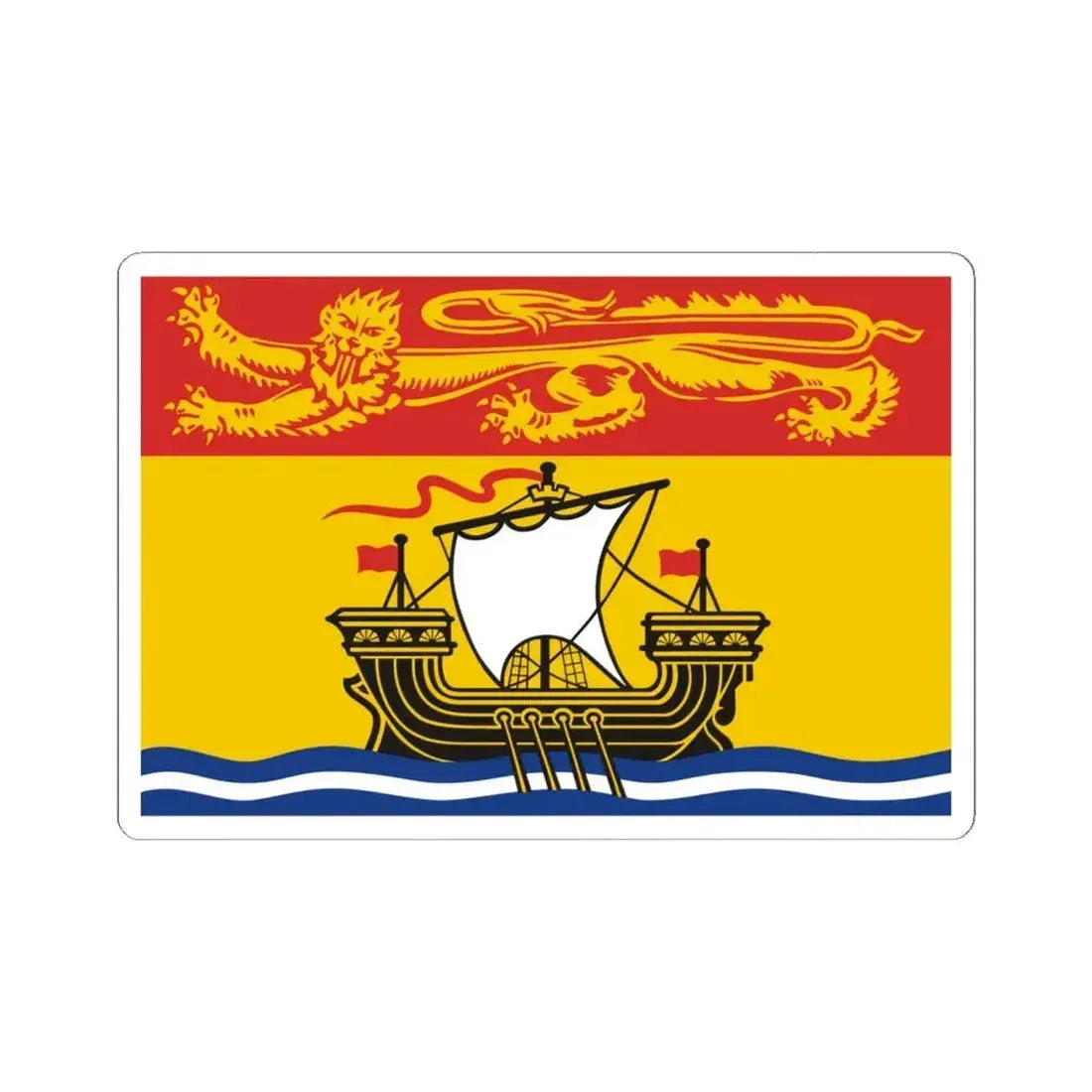 Flag of New Brunswick 3-2 (Canada) STICKER Vinyl Kiss-Cut Decal 6 Inch White - The Sticker Space