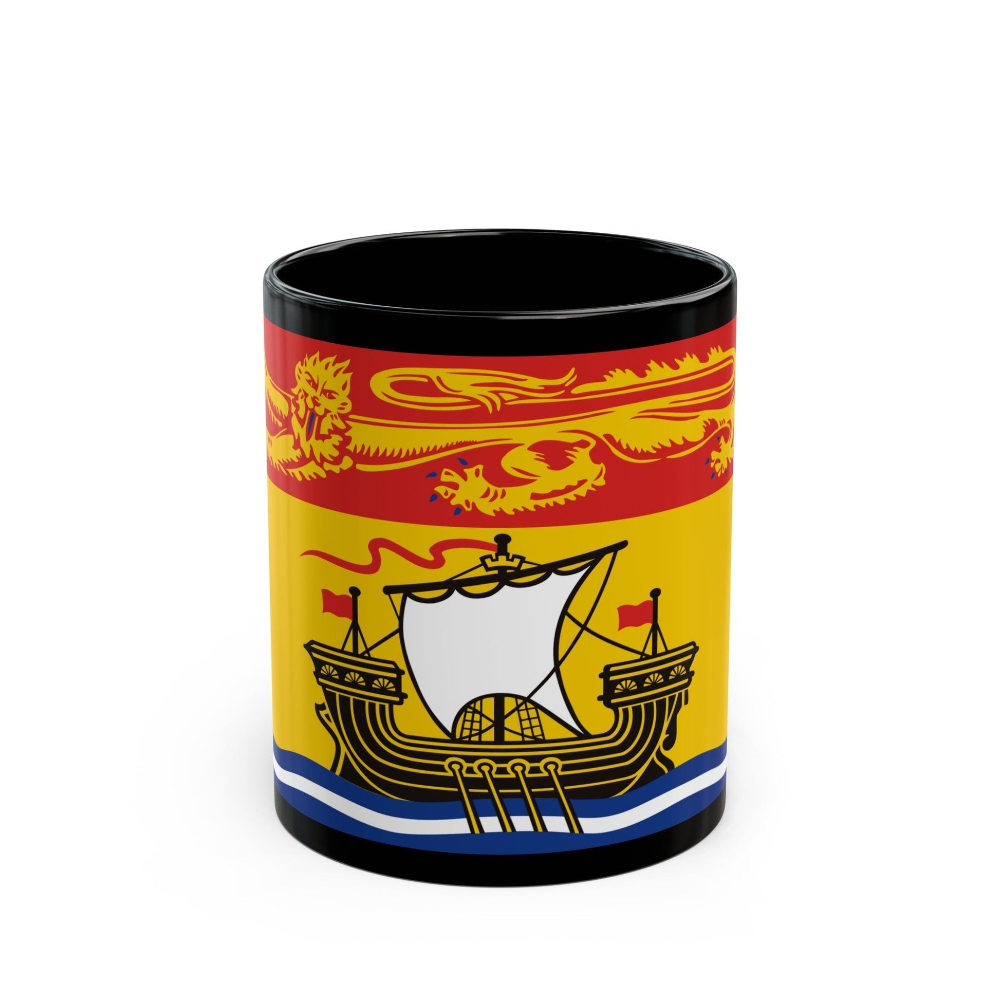 Flag of New Brunswick Canada - Black Coffee Mug-11oz-The Sticker Space