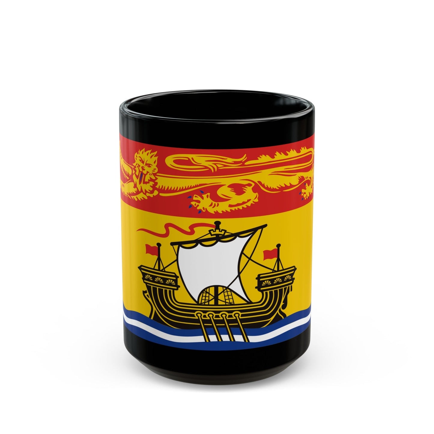 Flag of New Brunswick Canada - Black Coffee Mug-15oz-The Sticker Space