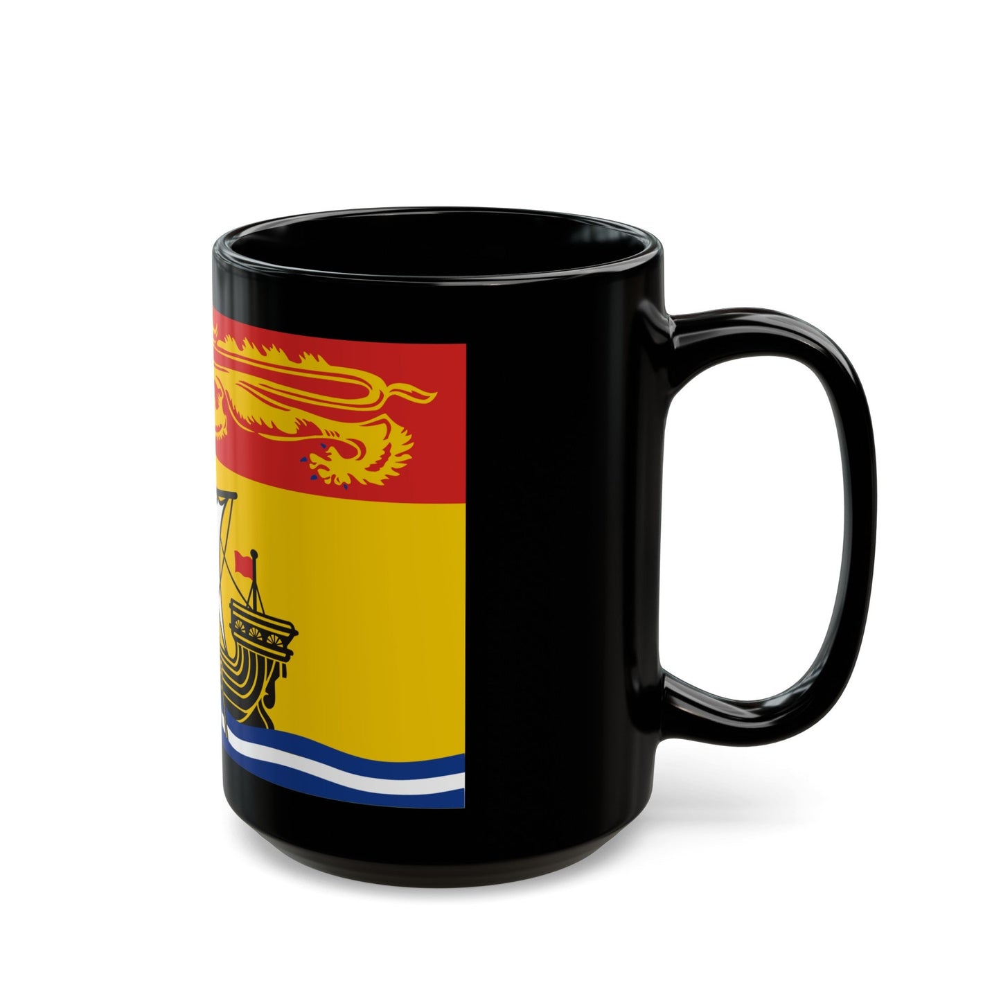 Flag of New Brunswick Canada - Black Coffee Mug-The Sticker Space