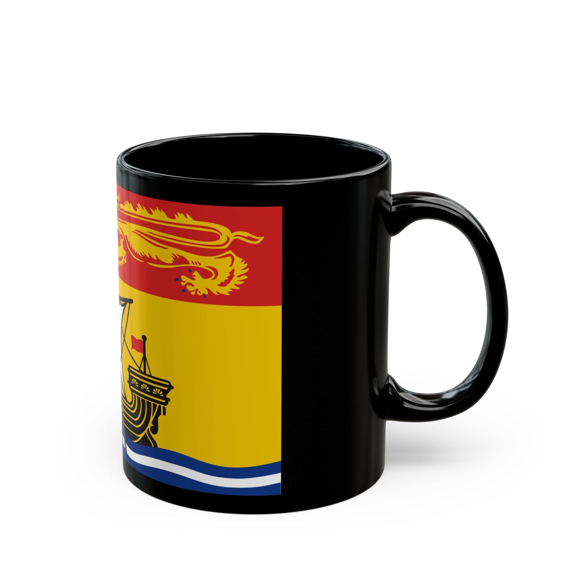 Flag of New Brunswick Canada - Black Coffee Mug-The Sticker Space