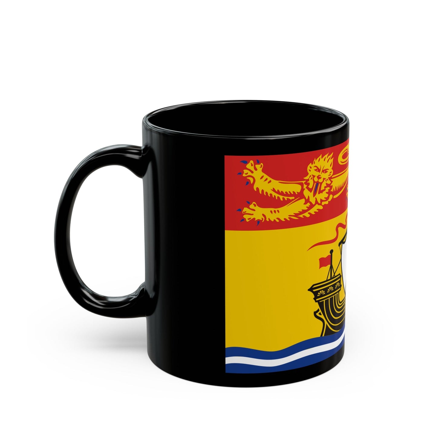 Flag of New Brunswick Canada - Black Coffee Mug-The Sticker Space