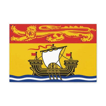 Flag of New Brunswick Canada - Canvas Wall Art 18″ x 12″ 1.25" - The Sticker Space