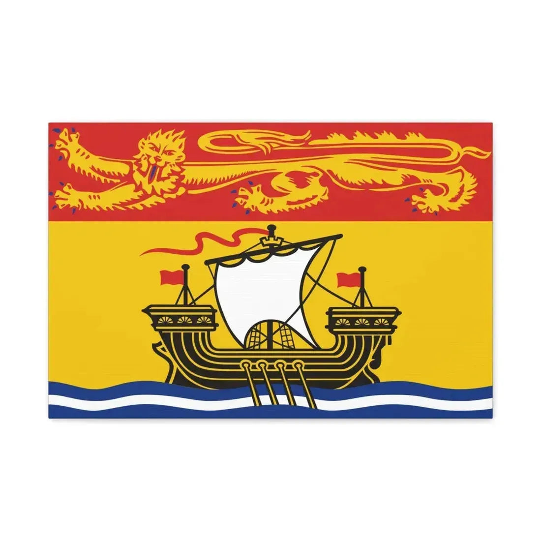 Flag of New Brunswick Canada - Canvas Wall Art 24″ x 16″ 1.25" - The Sticker Space