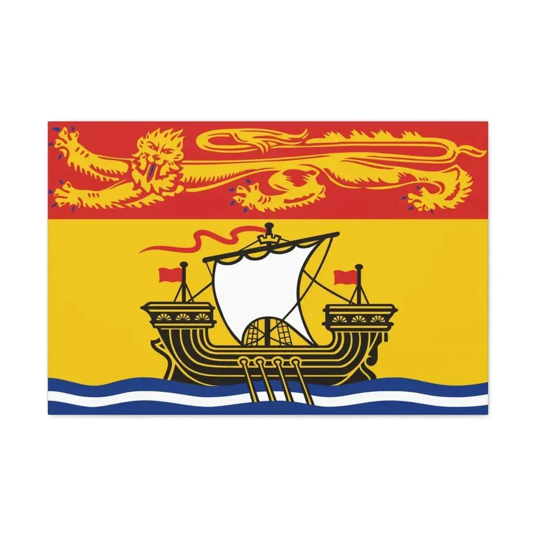 Flag of New Brunswick Canada - Canvas Wall Art 30" x 20" 1.25" - The Sticker Space