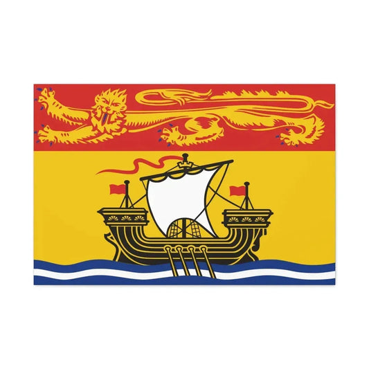 Flag of New Brunswick Canada - Canvas Wall Art 36" x 24" 1.25" - The Sticker Space