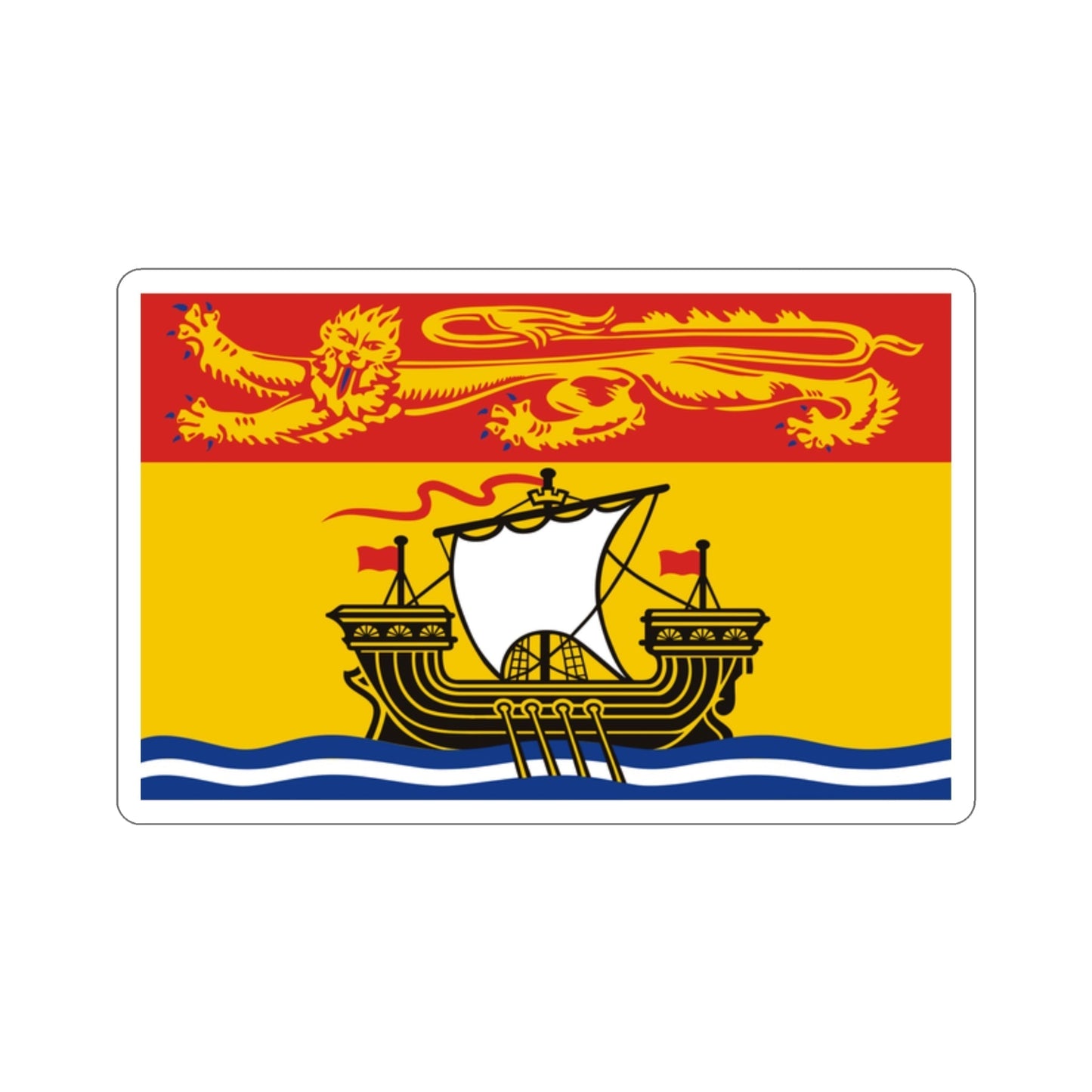 Flag of New Brunswick Canada STICKER Vinyl Die-Cut Decal-2 Inch-The Sticker Space