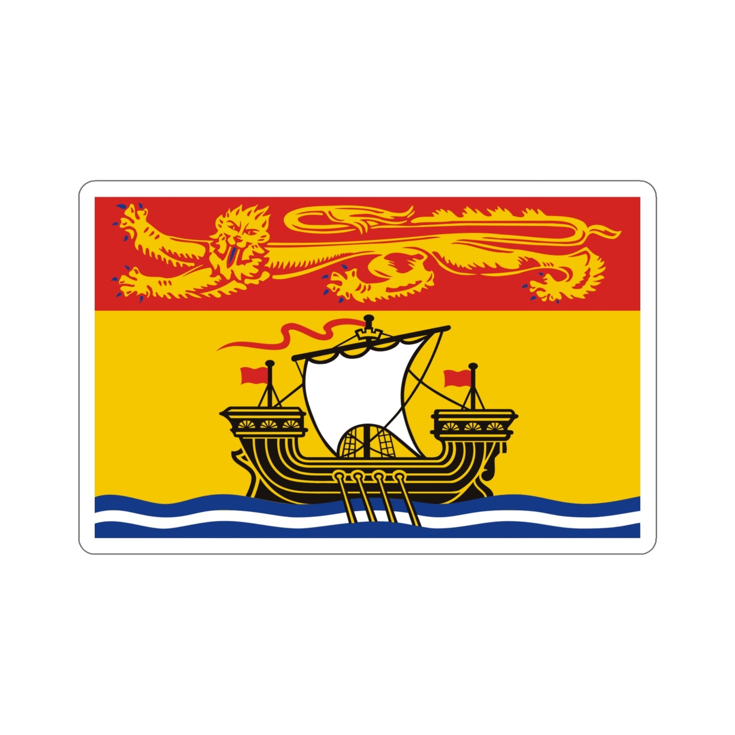 Flag of New Brunswick Canada STICKER Vinyl Die-Cut Decal-4 Inch-The Sticker Space