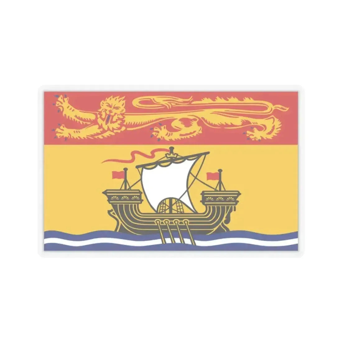 Flag of New Brunswick Canada - STICKER Vinyl Kiss-Cut Decal 2 Inch Transparent - The Sticker Space