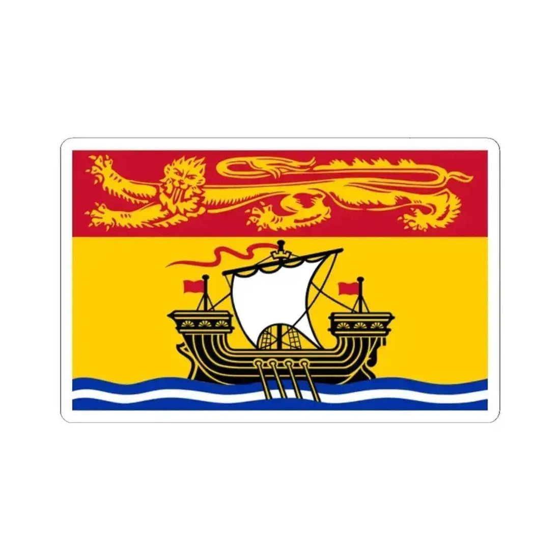 Flag of New Brunswick (Canada) STICKER Vinyl Kiss-Cut Decal 2 Inch White - The Sticker Space