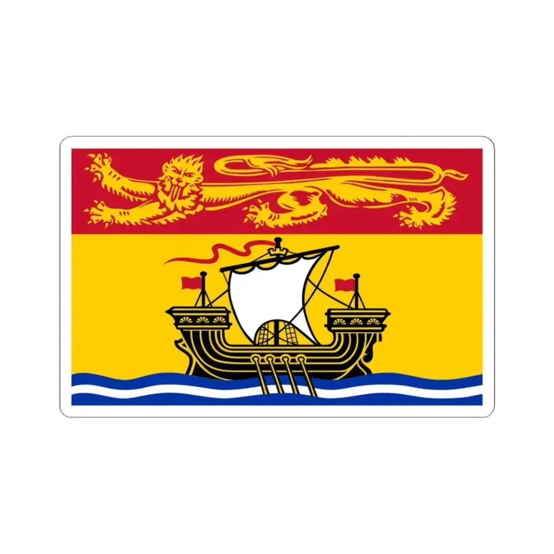 Flag of New Brunswick (Canada) STICKER Vinyl Kiss-Cut Decal 3 Inch White - The Sticker Space