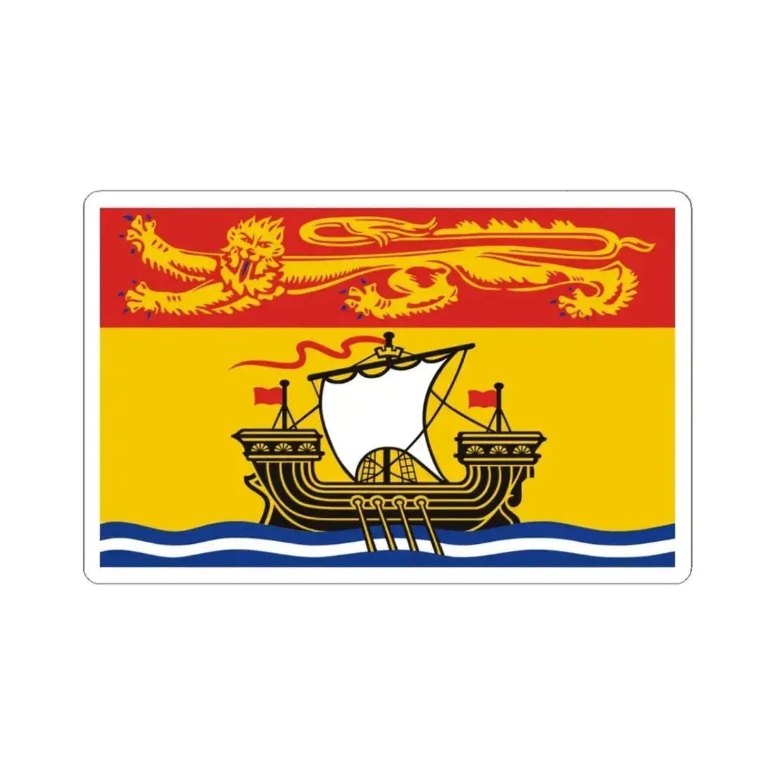 Flag of New Brunswick Canada - STICKER Vinyl Kiss-Cut Decal 3 Inch White - The Sticker Space