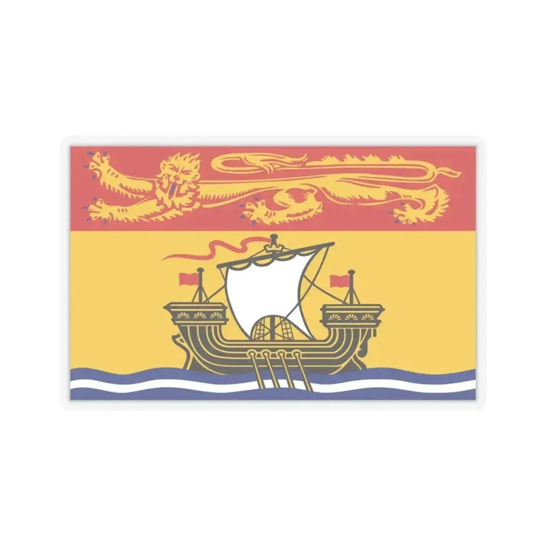 Flag of New Brunswick Canada - STICKER Vinyl Kiss-Cut Decal 4 Inch Transparent - The Sticker Space