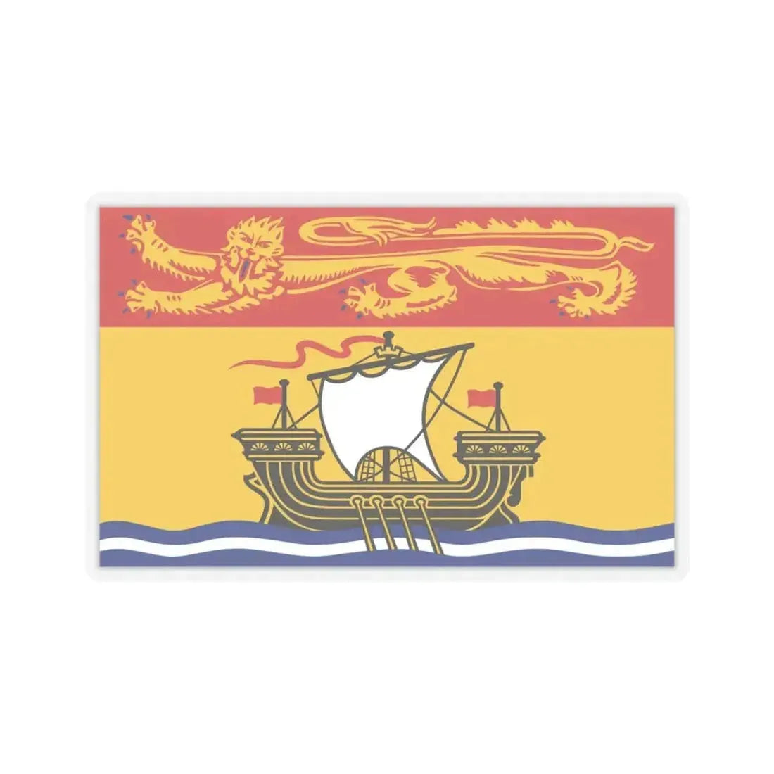 Flag of New Brunswick Canada - STICKER Vinyl Kiss-Cut Decal 6 Inch Transparent - The Sticker Space