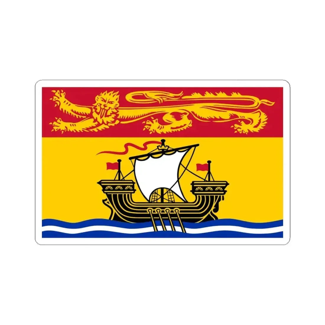 Flag of New Brunswick (Canada) STICKER Vinyl Kiss-Cut Decal 6 Inch White - The Sticker Space