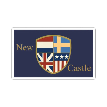 Flag of New Castle Delaware (United States) STICKER Vinyl Kiss-Cut Decal 3 Inch White - The Sticker Space