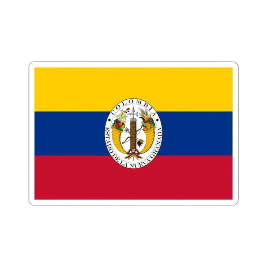 Flag of New Granada 1830-1834 (Colombia) STICKER Vinyl Kiss-Cut Decal 2 Inch White - The Sticker Space