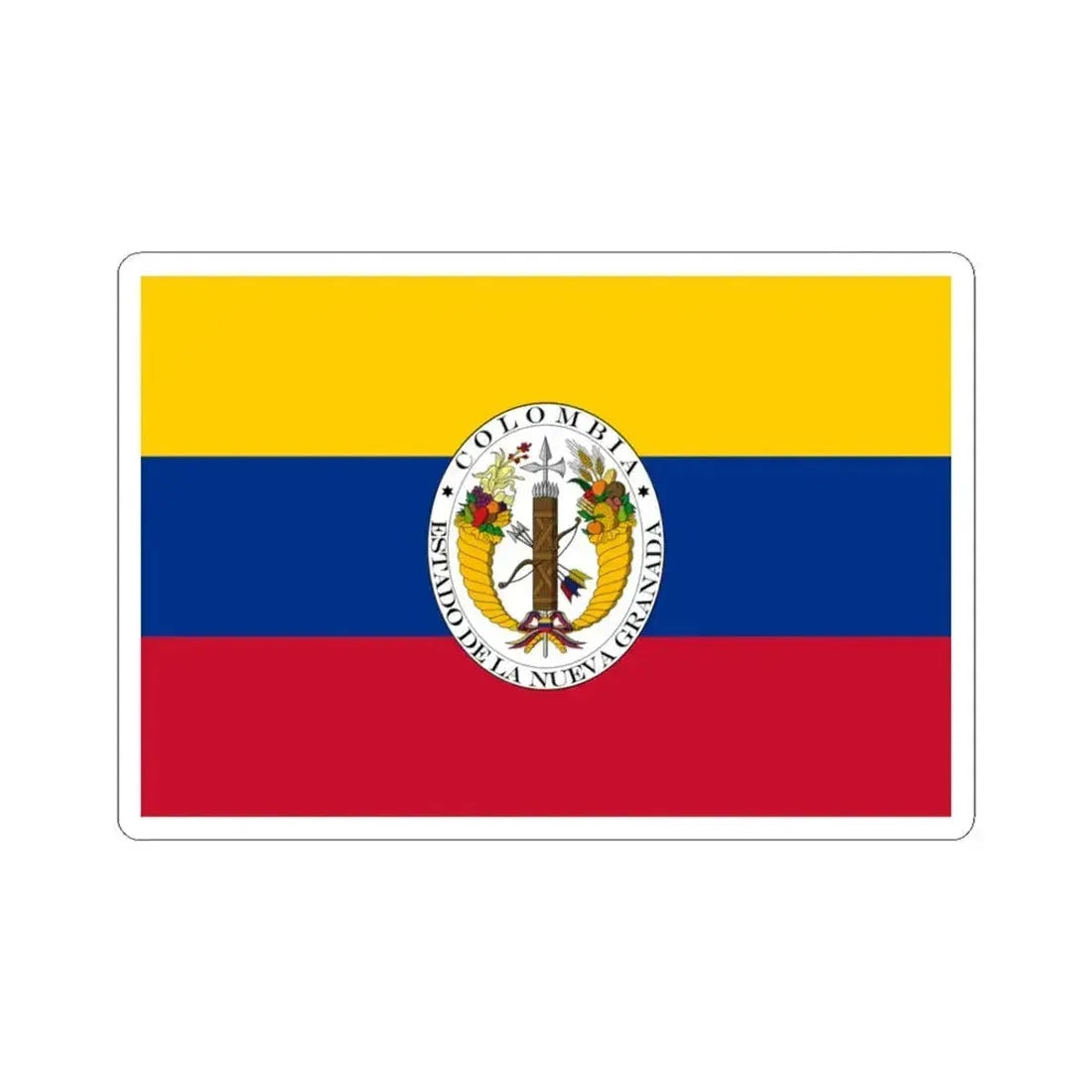 Flag of New Granada 1830-1834 (Colombia) STICKER Vinyl Kiss-Cut Decal 3 Inch White - The Sticker Space
