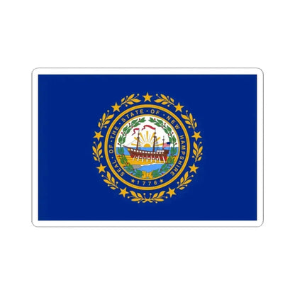 Flag of New Hampshire 3-2 (United States) STICKER Vinyl Kiss-Cut Decal 2 Inch White - The Sticker Space