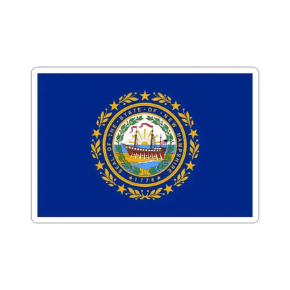 Flag of New Hampshire 3-2 (United States) STICKER Vinyl Kiss-Cut Decal 3 Inch White - The Sticker Space