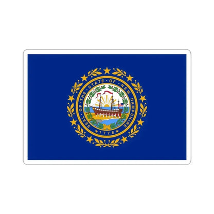 Flag of New Hampshire 3-2 (United States) STICKER Vinyl Kiss-Cut Decal 4 Inch White - The Sticker Space