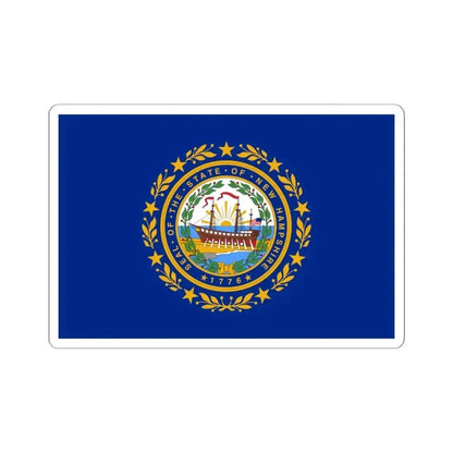 Flag of New Hampshire 3-2 (United States) STICKER Vinyl Kiss-Cut Decal 6 Inch White - The Sticker Space