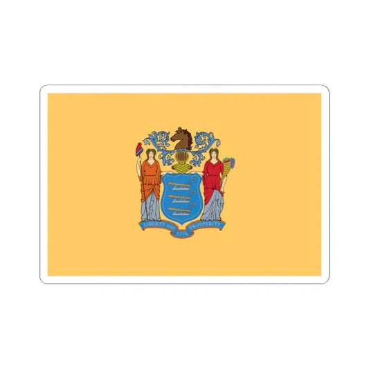 Flag of New Jersey 3-2 (United States) STICKER Vinyl Kiss-Cut Decal 2 Inch White - The Sticker Space