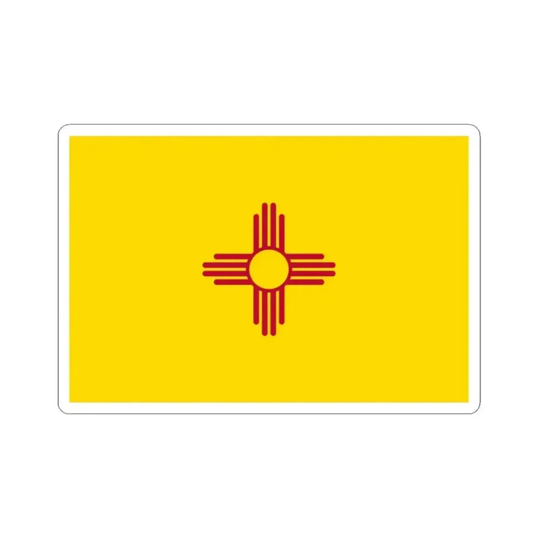 Flag of New Mexico 3-2 (United States) STICKER Vinyl Kiss-Cut Decal 3 Inch White - The Sticker Space