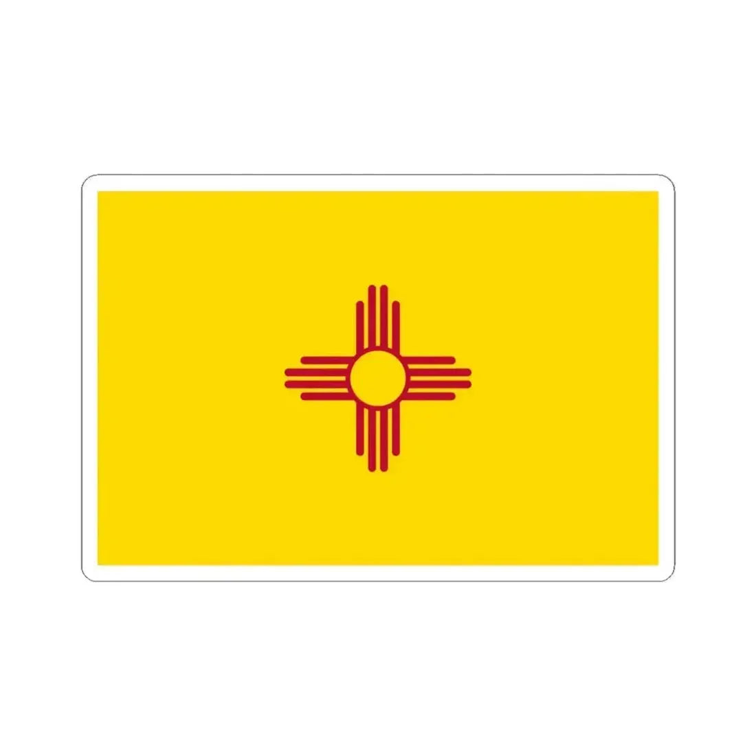 Flag of New Mexico 3-2 (United States) STICKER Vinyl Kiss-Cut Decal 4 Inch White - The Sticker Space